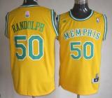 Memphis Grizzlies -50 Zach Randolph Yellow ABA Hardwood Classic Stitched NBA Jersey