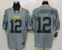 New Nike Green Bay Packers 12 Rodgers Lights Out Grey Elite Jersey