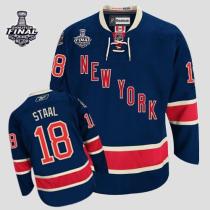 New York Rangers -18 Marc Staal Dark Blue Third With 2014 Stanley Cup Finals Stitched NHL Jersey