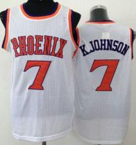 Phoenix Suns -7 K Johnson White New Throwback Stitched NBA Jersey