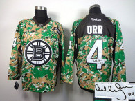 Autographed Boston Bruins -4 Bobby Orr Camo Veterans Day Practice NHL Jersey