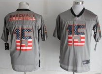 Nike Chicago Bears -15 Brandon Marshall Grey NFL Elite USA Flag Fashion Jersey