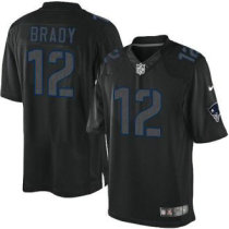 Nike Patriots -12 Tom Brady Black Stitched NFL Impact Limited Jersey