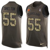 Nike Browns -55 Danny Shelton Green Stitched NFL Limited Salute To Service Tank Top Jersey