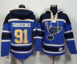 St Louis Blues -91 Vladimir Tarasenko Light Blue Sawyer Hooded Sweatshirt Stitched NHL Jersey