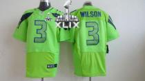 Nike Seattle Seahawks #3 Russell Wilson Green Alternate Super Bowl XLIX Men‘s Stitched NFL Elite Jer