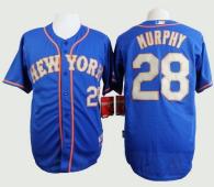 New York Mets -28 Daniel Murphy Blue Grey NO  Alternate Road Cool Base Stitched MLB Jersey