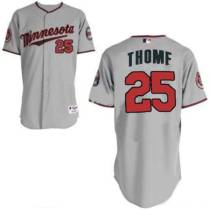 Minnesota Twins -25 Jim Thome Grey Cool Base Stitched MLB Jersey