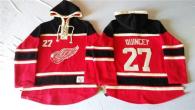Detroit Red Wings -27 Kyle Quincey Red Sawyer Hooded Sweatshirt Stitched NHL Jersey