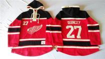 Detroit Red Wings -27 Kyle Quincey Red Sawyer Hooded Sweatshirt Stitched NHL Jersey