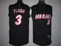 Miami Heat -3 Dwyane Wade Stitched Black Flash Fashion NBA Jersey