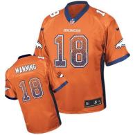 Nike Denver Broncos #18 Peyton Manning Orange Team Color Men's Stitched NFL Elite Drift Fashion Jers