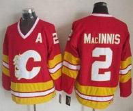 Calgary Flames -2 Al MacInnis Red CCM Throwback Stitched NHL Jersey