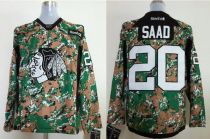 Chicago Blackhawks -20 Brandon Saad Camo Veterans Day Practice Stitched NHL Jersey