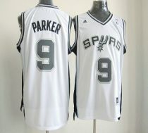 New Revolution 30 San Antonio Spurs -9 Tony Parker White Stitched NBA Jersey