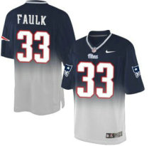 Nike Patriots -33 Kevin Faulk Navy Blue Grey Stitched NFL Elite Fadeaway Fashion Jersey