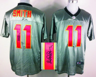 Autographed Nike Kansas City Chiefs #11 Alex Smith Grey Shadow Men's Stitched NFL Elite Jersey