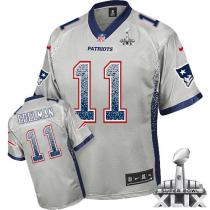Nike New England Patriots -11 Julian Edelman Grey Super Bowl XLIX Mens Stitched NFL Elite Drift Fash
