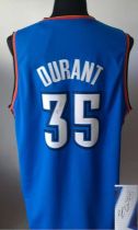 Revolution 30 Autographed Oklahoma City Thunder -35 Kevin Durant Blue Stitched NBA Jersey