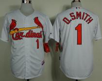 St  Louis Cardinals #1 Ozzie Smith White Cool Base Stitched MLB Jersey