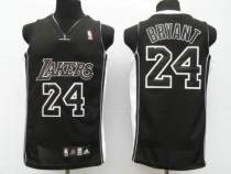 Los Angeles Lakers -24 Kobe Bryant Stitched Black Black Shadow NBA Jersey