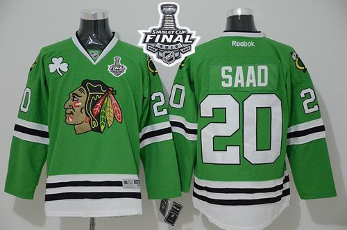 Chicago Blackhawks -20 Brandon Saad Green 2015 Stanley Cup Stitched NHL Jersey