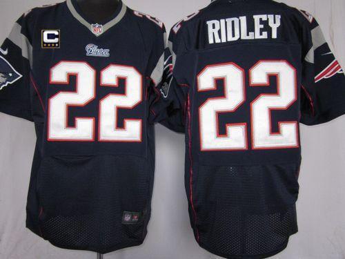 Nike New England Patriots -22 Stevan Ridley Navy Blue Team Color With C Patch Mens Stitched NFL Elit