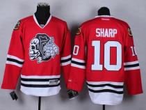 Chicago Blackhawks -10 Patrick Sharp Red White Skull Stitched NHL Jersey