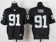 Nike Oakland Raiders #91 Justin Tuck Black Team Color Men's Stitched NFL Elite Jersey