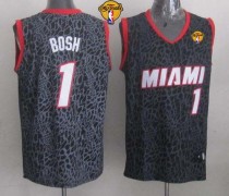 Miami Heat -1 Chris Bosh Black Crazy Light Finals Patch Stitched NBA Jersey