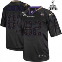 Nike Ravens -82 Torrey Smith New Lights Out Black Super Bowl XLVII Men Stitched NFL Elite Jersey