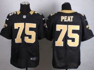 Nike New Orleans Saints #75 Andrus Peat Black Team Color Men's Stitched NFL Elite Jersey