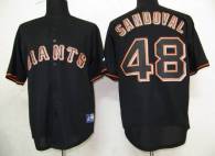San Francisco Giants #48 Pablo Sandoval Black Fashion Stitched MLB Jersey
