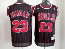 Chicago Bulls -23 Michael Jordan Black With Red Strip Throwback Stitched NBA Jersey