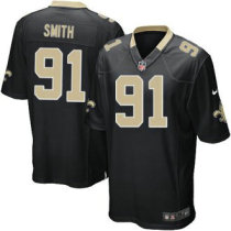 Elite Will Smith Youth Jersey - New Orleans Saints -91 Home Black Nike NFL