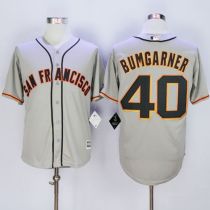 San Francisco Giants #40 Madison Bumgarner Grey New Cool Base Road Stitched MLB Jersey