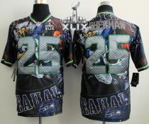 Nike Seattle Seahawks #25 Richard Sherman Team Color Super Bowl XLIX Men‘s Stitched NFL Elite Fanati