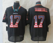2014 New Nike Miami Dolphins -17 Tannehill USA Flag Fashion Black Elite Jerseys