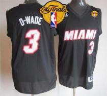 Miami Heat -3 Dwyane Wade Black D WADE Fashion Finals Patch Stitched NBA Jersey
