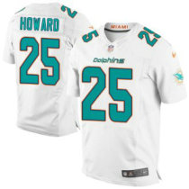 Nike Dolphins -25 Xavien Howard White Stitched NFL New Elite Jersey