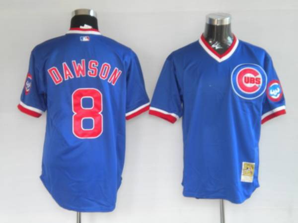 Mitchell and Ness Chicago Cubs -8 Andre Dawson Stitched Blue Throwback MLB Jersey