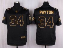 Nike Chicago Bears -34 Walter Payton Black Stitched NFL Elite Pro Line Gold Collection Jersey