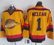 Vancouver Canucks -1 Kirk Mclean Gold CCM Throwback Stitched NHL Jersey