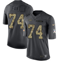 Seattle Seahawks -74 George Fant Nike Anthracite 2016 Salute to Service Jersey