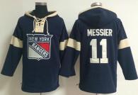 New York Rangers -11 Mark Messier Navy Blue Pullover NHL Hoodie