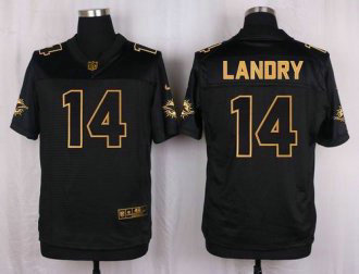 Nike Miami Dolphins -14 Jarvis Landry Black Stitched NFL Elite Pro Line Gold Collection Jersey