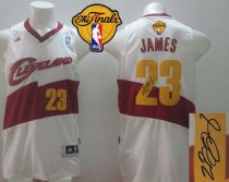 New Revolution 30 Autographed Cleveland Cavaliers -23 LeBron James White The Finals Patch Stitched N