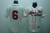 Mitchell And Ness St Louis Cardinals #6 Stan Musial Stitched Cream Throwback MLB Jersey