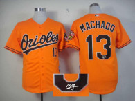 Autographed MLB Baltimore Orioles #13 Manny Machado Orange Cool Base Stitched Jersey