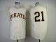 Mitchell And Ness 1960 Pittsburgh Pirates #21 Roberto Clemente Cream Throwback Stitched MLB Jersey